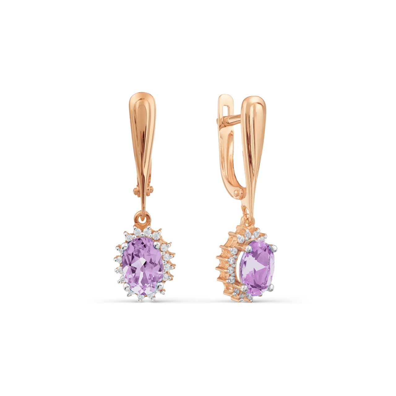Goldsmith Rose Gold Amethyst Earrings Rose Gold Amethyst Earrings