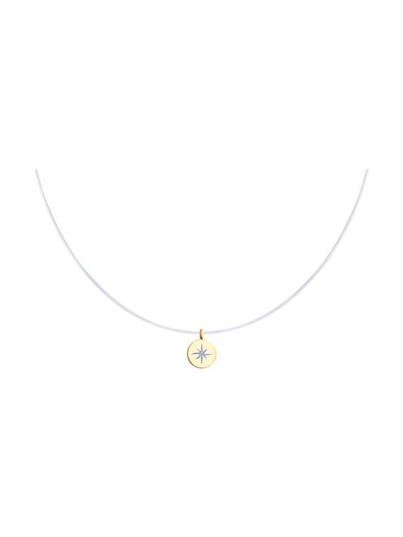 Gold necklace with lab grown diamond