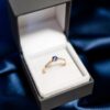 14K Gold Diamond Ring with Sapphire