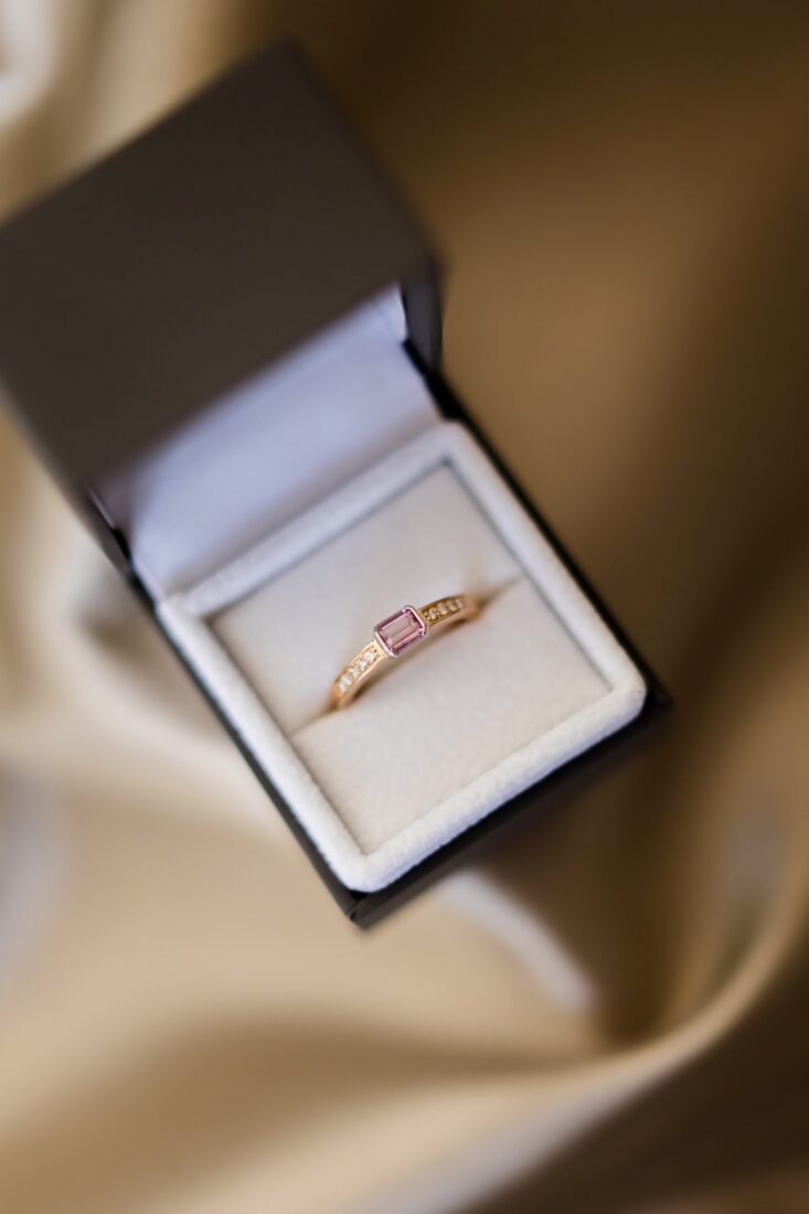 Pink Sapphire Diamond Gold Ring