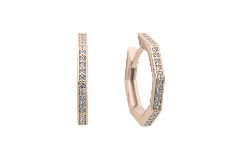 Diamond 14K Rose Gold Earrings