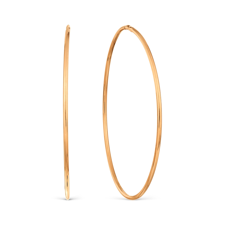 Золотые серьги-кольца Ø45 mm