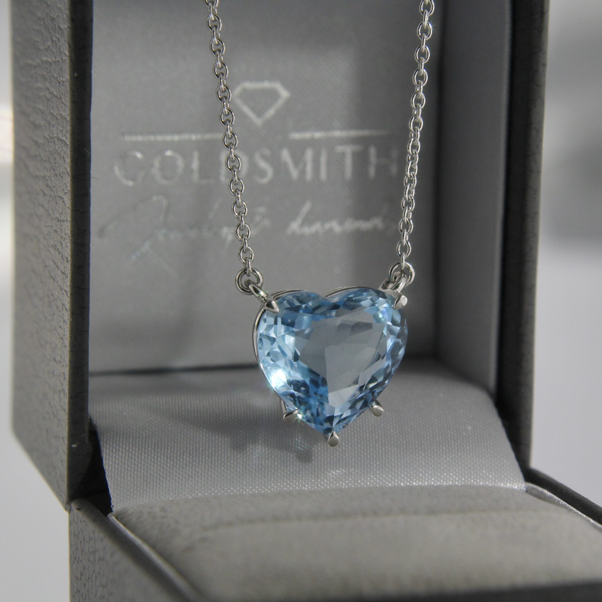 Sky Blue Topaz Diamond Gold Necklace