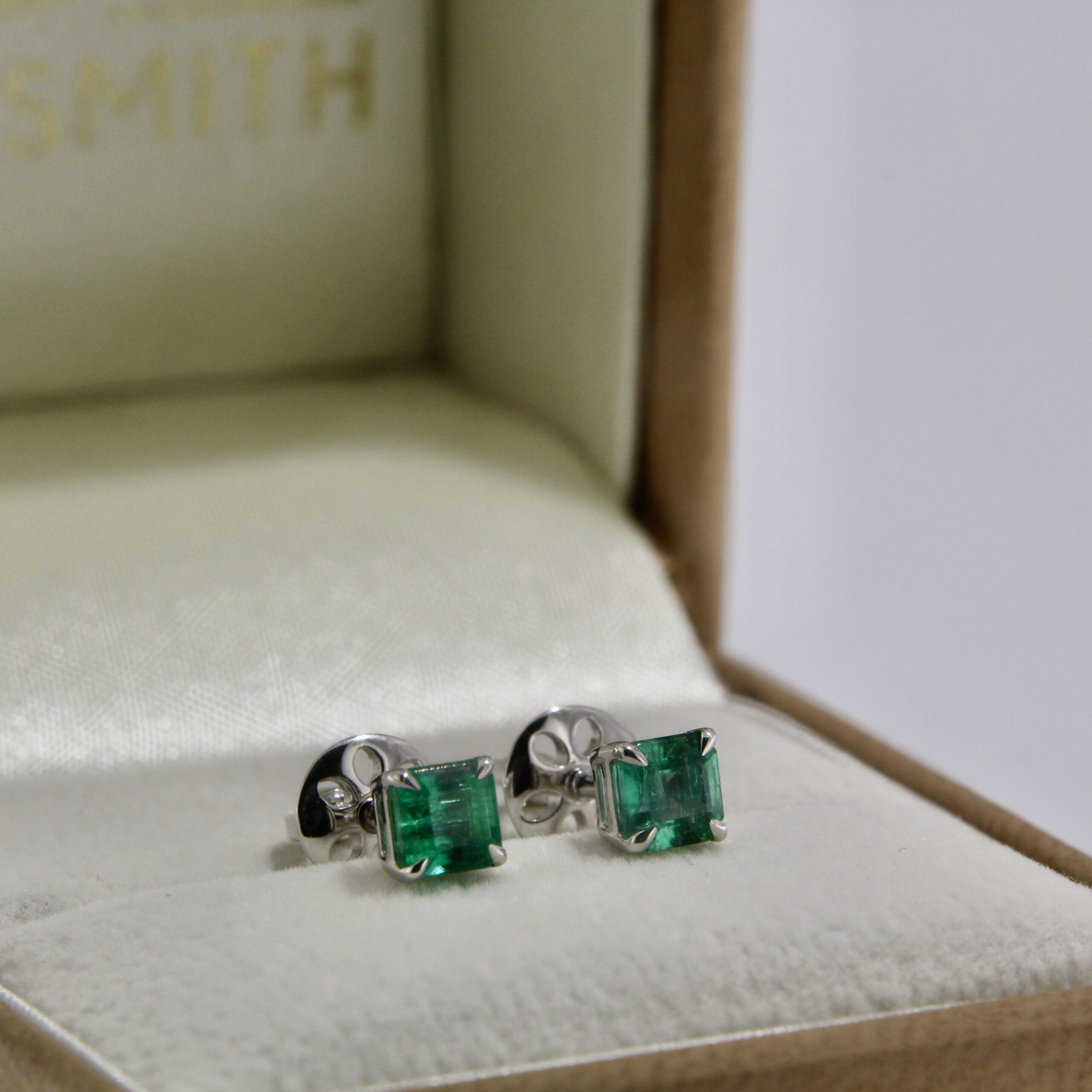 Zambian Emerald Stud Earrings