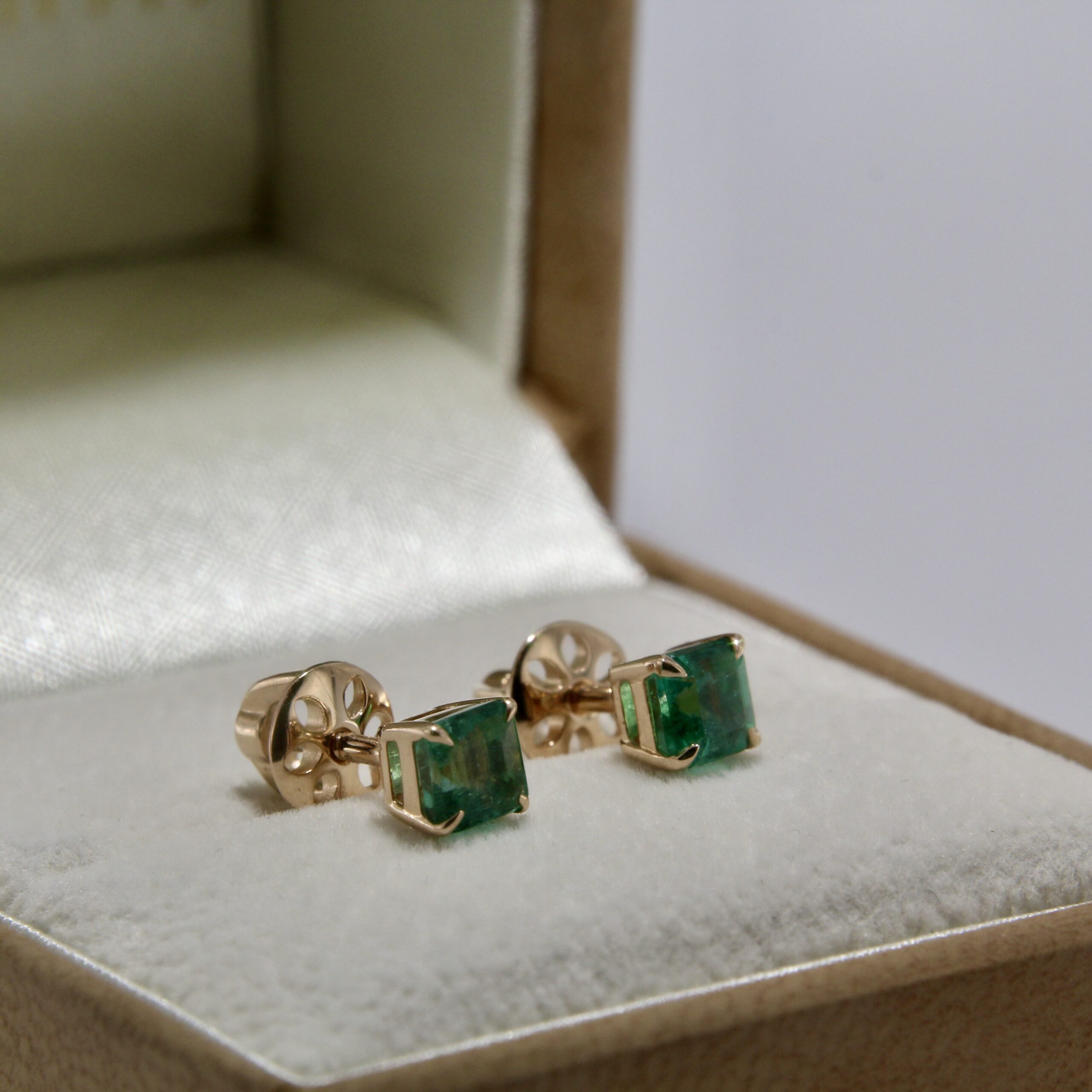Zambian Emerald Stud Earrings
