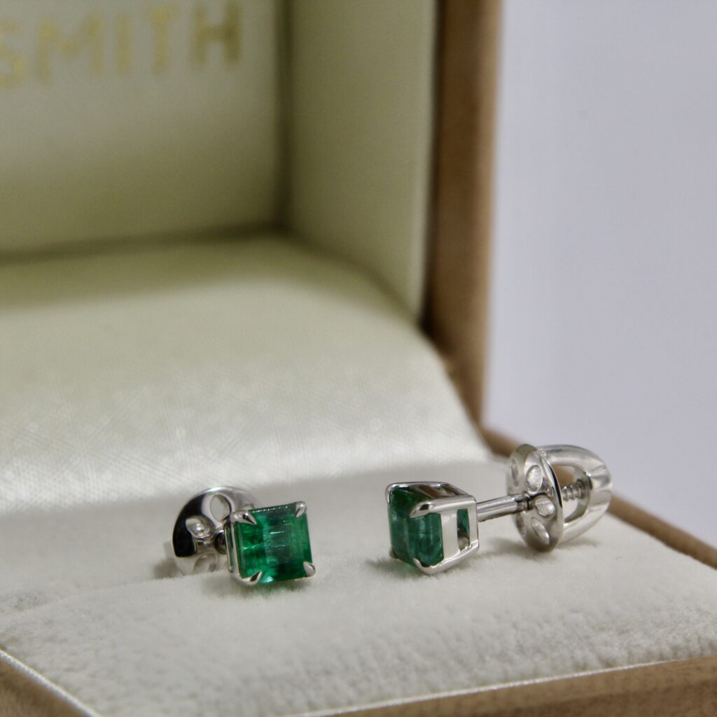 Zambian Emerald Stud Earrings