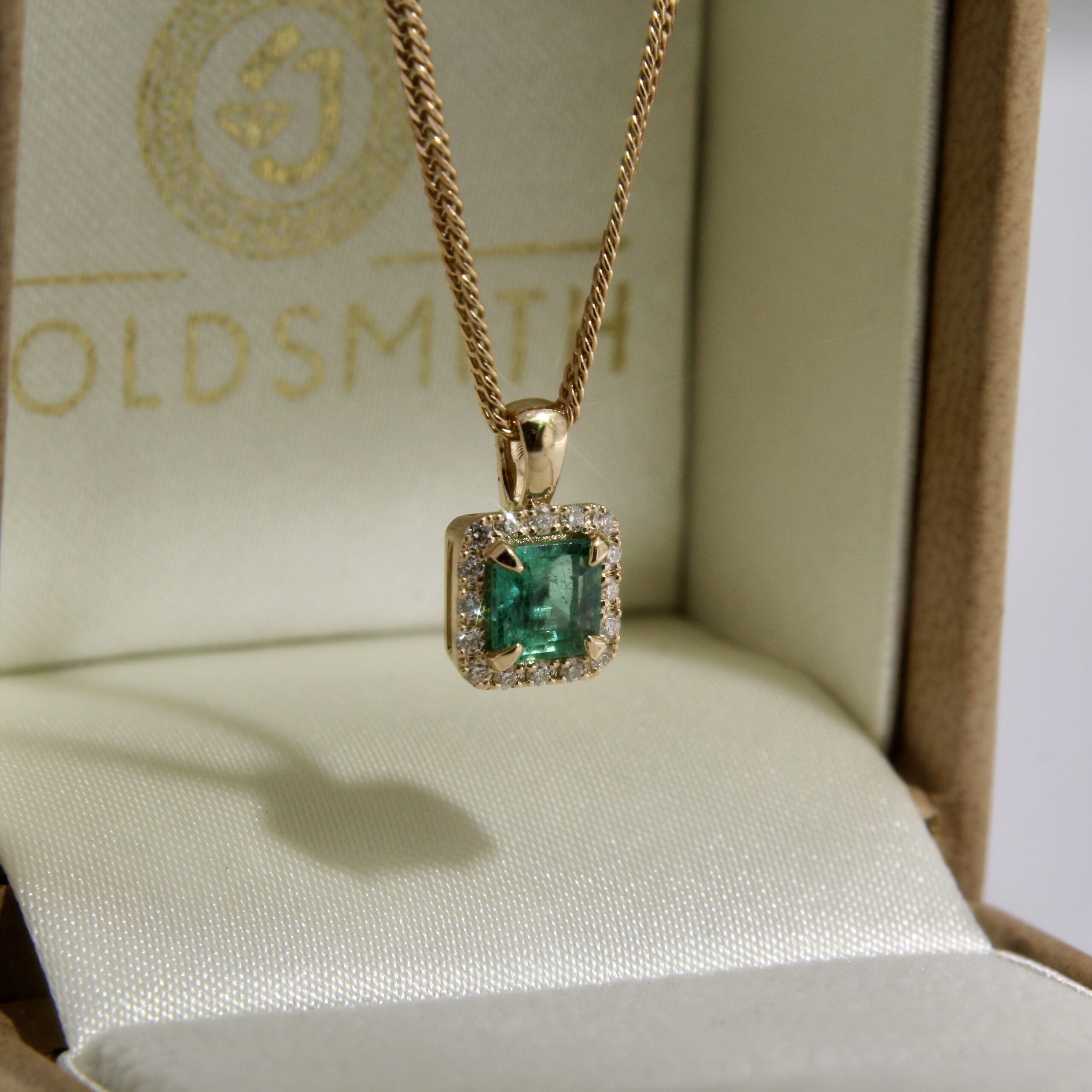 Zambian Emerald Diamond Pendant