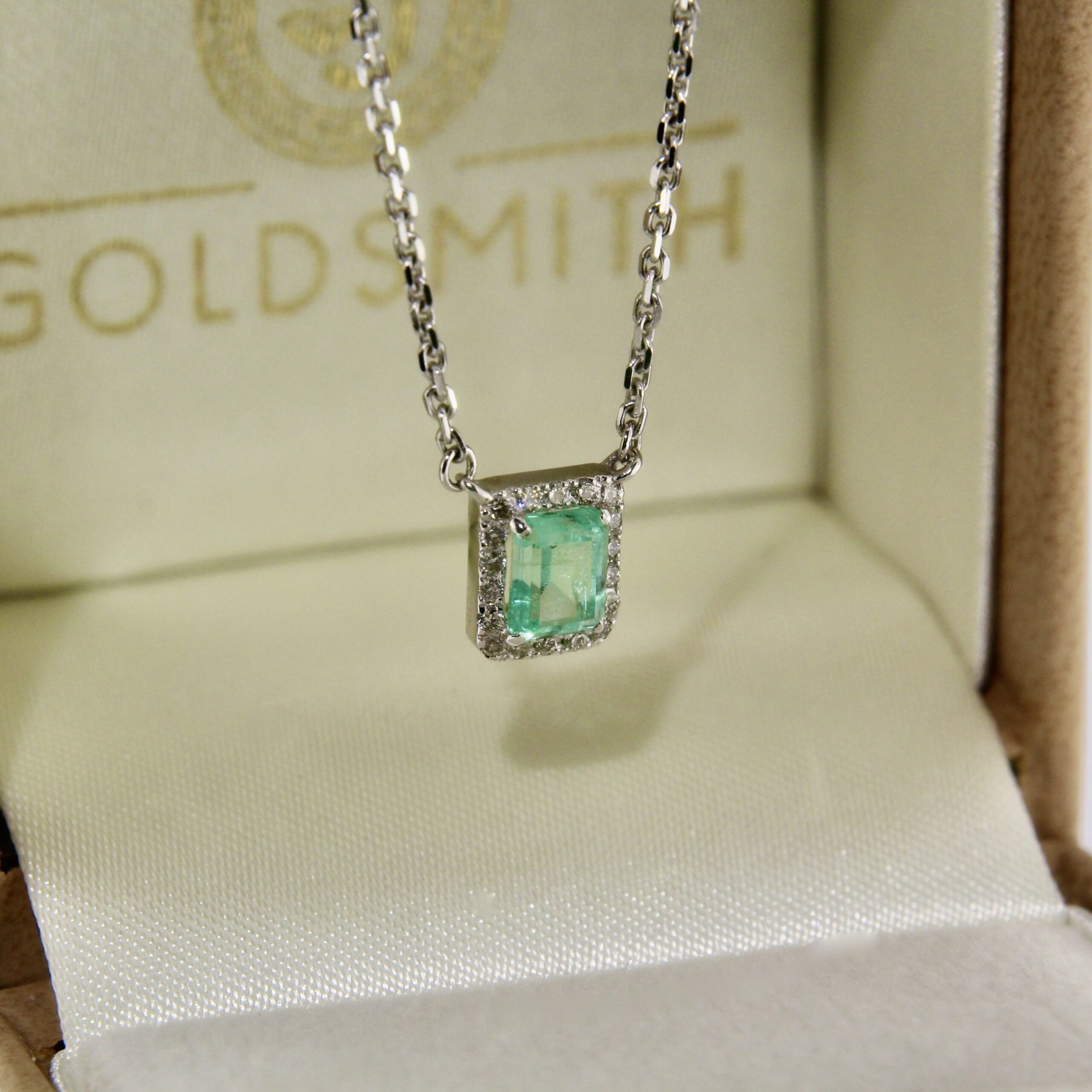 Gold Emerald Diamond Necklace